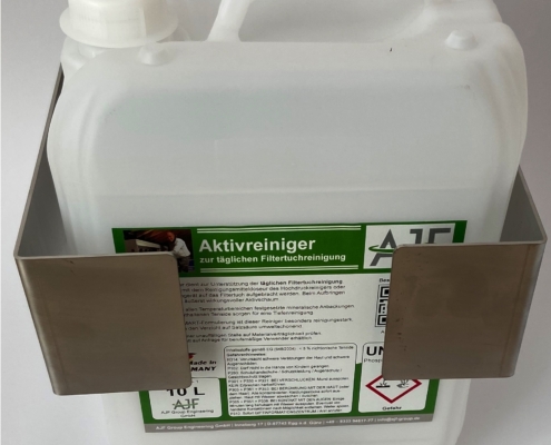 AJF Group Kanisterhalter ideal für Aktivreiniger und Filtertuchreiniger 10 Liter Kanister